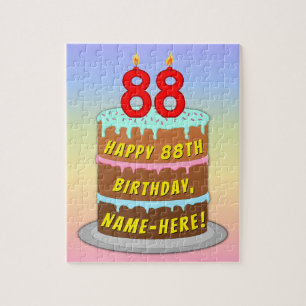 Quebra-cabeça 88.º aniversário: Bolo e Velas Divertidas + Nome P