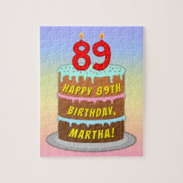Quebra-cabeça 89º aniversário: Bolo e Velas Divertidas + Nome Pe
