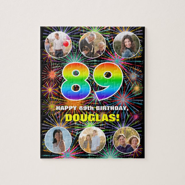 Quebra-cabeça 89º aniversário: Divertido Rainbow #, Personalizad (Vertical)