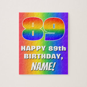 Quebra-cabeça 89º aniversário: Padrão Divertido e Colorido do Ar
