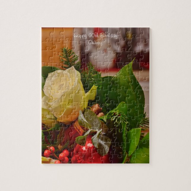 Quebra-cabeça 90 Aniversário Avó. (Vertical)