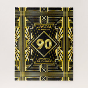 Quebra-cabeça 90 Birthday Art Deco Dourado Excelente Negro Gatsb