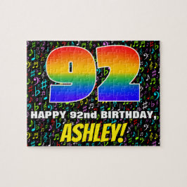 Quebra-cabeça 92.o aniversário — Símbolos musicais divertidos e 