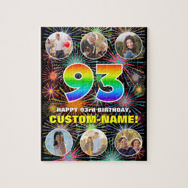 Quebra-cabeça 93º aniversário: Divertido Rainbow #, Personalizad (Vertical)