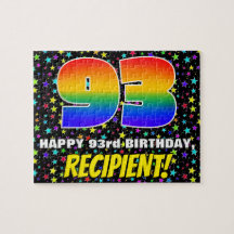 93.º aniversário — Padrão Colorido e Divertido de 