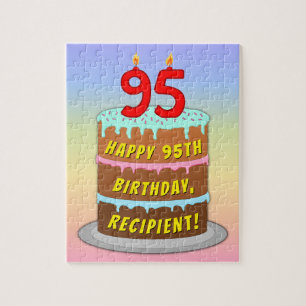 Quebra-cabeça 95.º Aniversário: Bolo e Velas Divertidas + Nome P