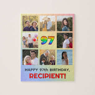 Quebra-cabeça 97º aniversário: Divertido Rainbow #, Personalizad