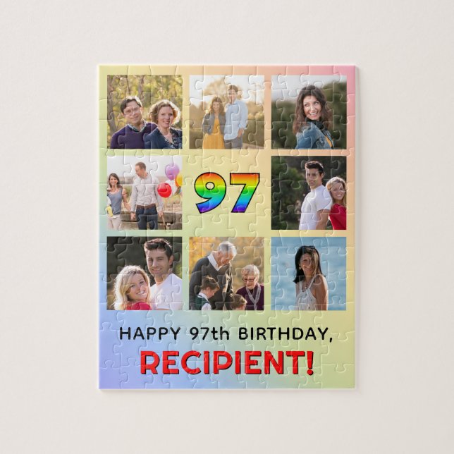 Quebra-cabeça 97º aniversário: Divertido Rainbow #, Personalizad (Vertical)