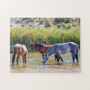 Quebra-cabeça 9715-Wild Mustangs no rio