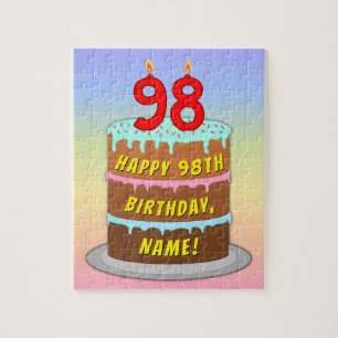 Quebra-cabeça 98.º aniversário: Bolo e Velas Divertidas + Nome P