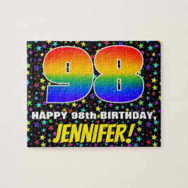 Quebra-cabeça 98.º Aniversário — Diversão, Colorida, Padrão de C