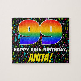 Quebra-cabeça 99º aniversário — Símbolos musicais divertidos e c