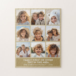 Quebra-cabeça 9 Colagem de Fotos Minimalista com Caixa de Texto