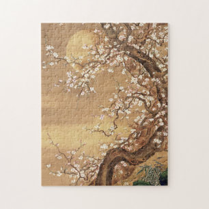 Quebra-cabeça A ameixa japonesa floresce à lua