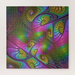 Quebra-cabeça A Arte Fractal Abstrata Moderna Luminosa Colorida