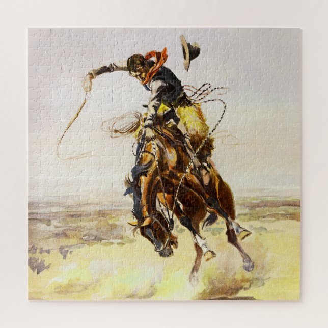 Quebra-cabeça "A Bad Hoss" de Charles M Russell (Vertical)