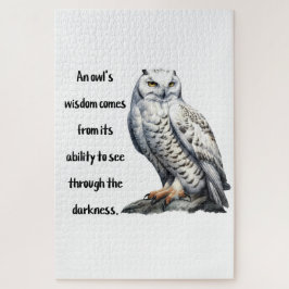 Quebra-cabeça A beautiful white wise Owl