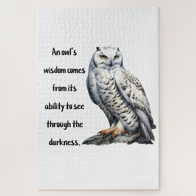 Quebra-cabeça A beautiful white wise Owl (Vertical)