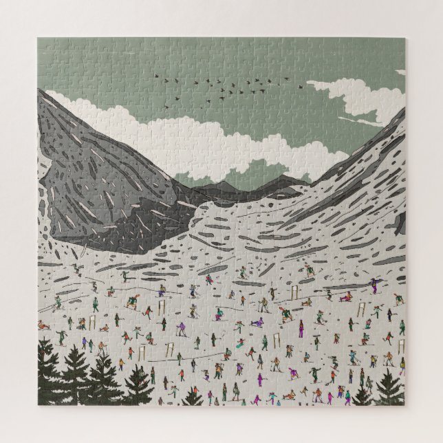 Quebra-cabeça A Bela Paisagem de Esqui de Inverno (Vertical)