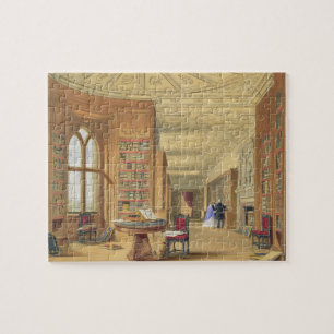 Quebra-cabeça A biblioteca, castelo de Windsor, 1838 (litho da