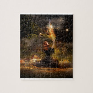 Quebra-cabeça A bruxa executa períodos mágicos do círculo