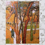 Quebra-cabeça A Caminhada: Folgas Caindo por Vincent van Gogh<br><div class="desc">A caminhada: Folhas em queda de Vincent van Gogh é uma pintura típica de paisagens de apos impressionismo de arte. Pessoas caminham num parque com árvores na época do outono, enquanto ouros amarelas e laranja caem no chão. Um homem está dando um passeio ou uma caminhada de folha numa noite...</div>