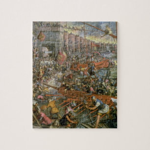 Quebra-cabeça A captação de Constantinople em 1204 (óleo no c
