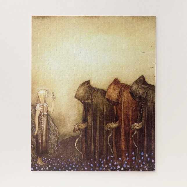 Quebra-cabeça "A Chave do Ouro" John Bauer Watercolor (Vertical)