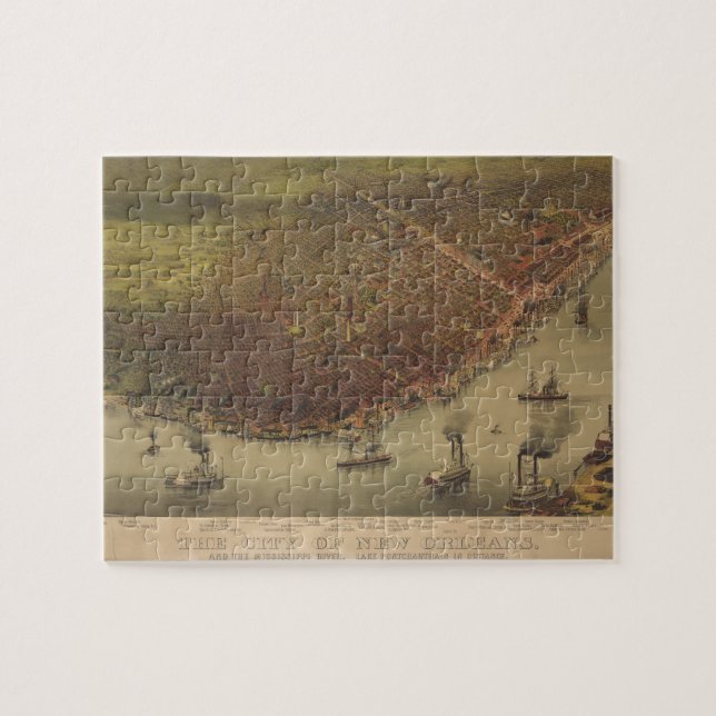 Quebra-cabeça A cidade de Nova Orleães Louisiana desde 1885 (Horizontal)