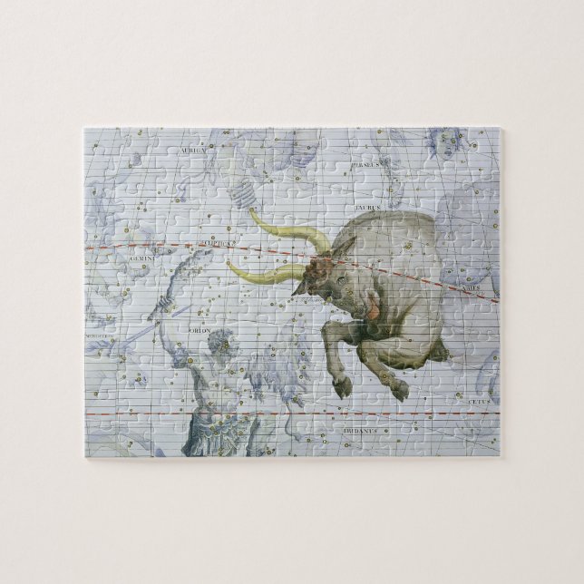 Quebra-cabeça A constelação de Taurus, chapeia 2 'do atlas Coele (Horizontal)