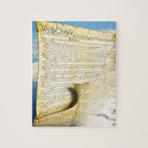 Quebra-cabeça A Constituição dos Estados Unidos acima da Terra