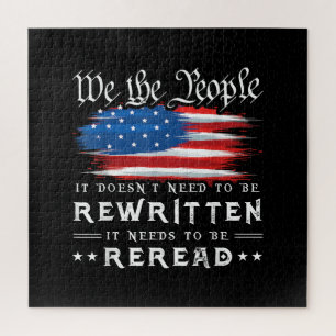 Quebra-cabeça A Constituição dos EUA sobre a bandeira dos EUA pr