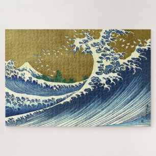 Quebra-cabeça A cor da onda grande   Hokusai  