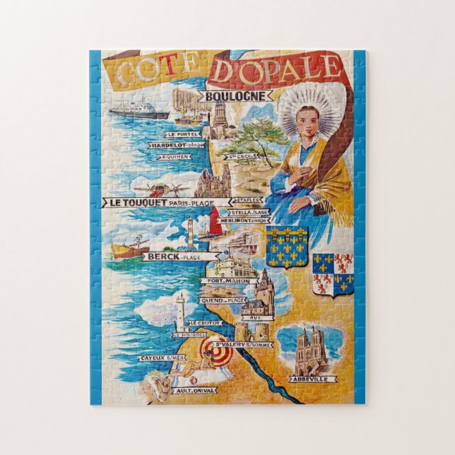 Quebra-cabeça A Costa Opala da França 11x14 (Vertical)