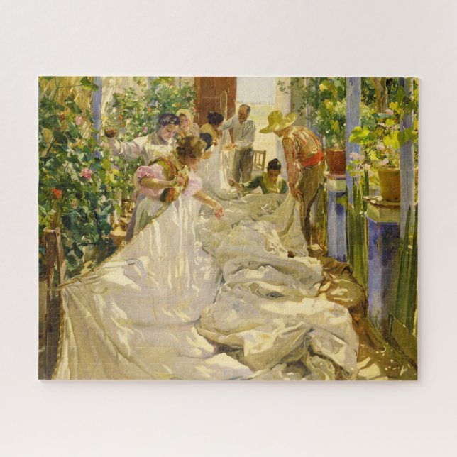 Quebra-cabeça A costura da vela por Joaquin Sorolla (Horizontal)