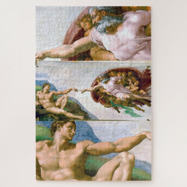 Quebra-cabeça A Criação de Adão, Michelangelo (Vertical)