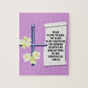 Quebra-cabeça A cruz floresce John 3-16