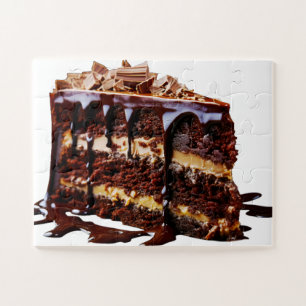 Quebra-cabeça A decadência do bolo de chocolate puro do Slippery