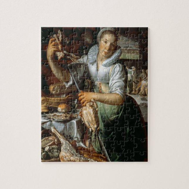 Quebra-cabeça A empregada doméstica da cozinha (com cristo, Mary (Vertical)