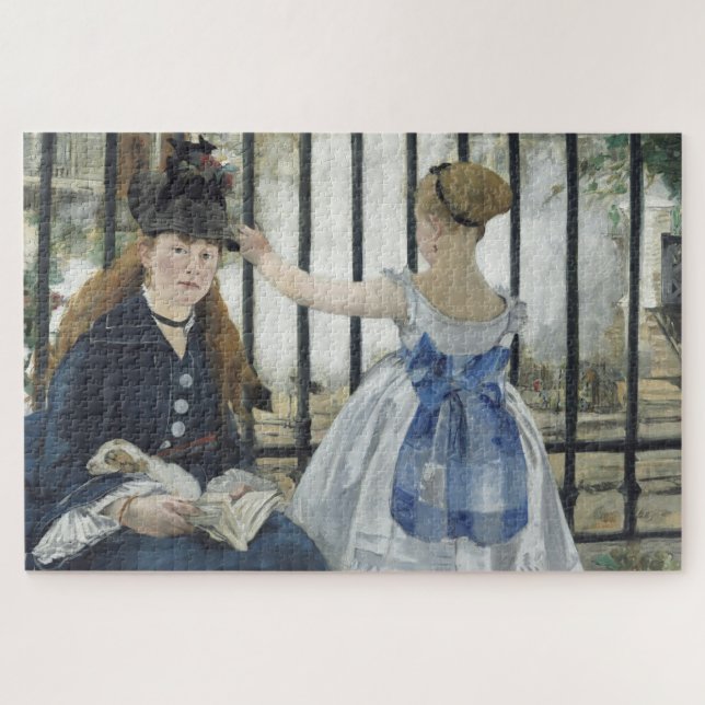 Quebra-cabeça A Estrada de Ferro - Pintura Impressionista Manet (Horizontal)