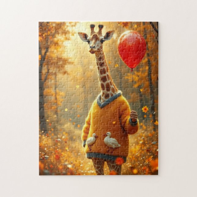 Quebra-cabeça A Girafa e o balão vermelho (Vertical)