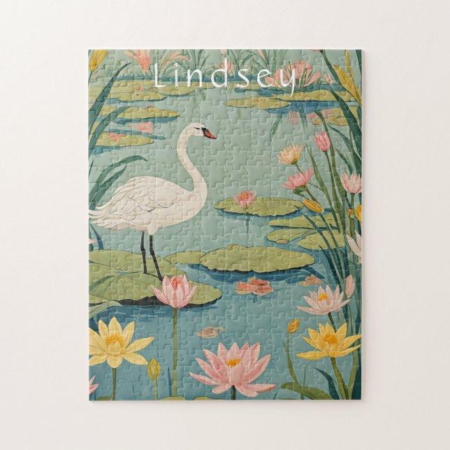 Quebra-cabeça A Graça da Serenidade: Lily Pond Swan (Vertical)