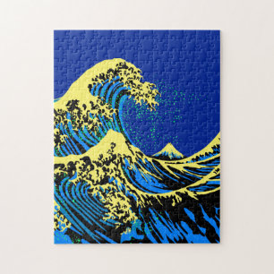 Quebra-cabeça A grande onda de Hokusai na decoração do estilo 