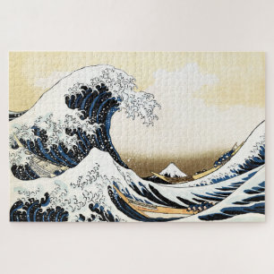 Quebra-cabeça A Grande Onda de Kanagawa Hokusai, arte japonês