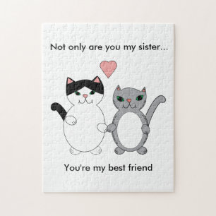 Quebra-cabeça A Irmã Gata, Melhor Amiga, Gatinho Bonito, Person