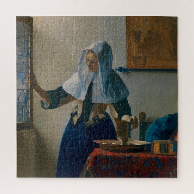 Quebra-cabeça A jovem mulher de Johannes Vermeer Water Pitcher (Vertical)