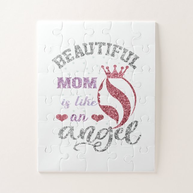 Quebra-cabeça A linda mãe é como um anjo (Vertical)