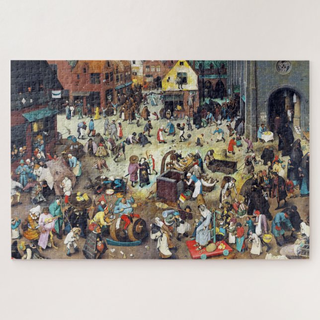 Quebra-cabeça A Luta entre o Carnaval e a Quaresma, Bruegel (Horizontal)