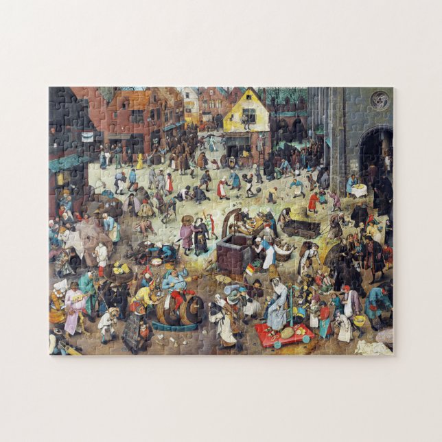 Quebra-cabeça A luta entre o Carnaval e a Quaresma, Bruegel (Horizontal)