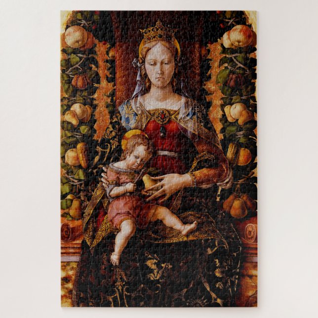 Quebra-cabeça A Madonna della Candeletta de Carlo Crivelli Arte (Vertical)